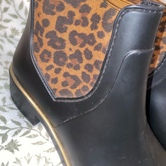 kate spade Sedgewick Rain Boots with Leopard Elastic Panels - Picture 2 of 6